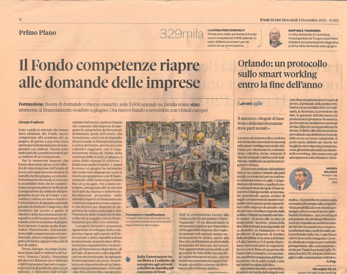fondo nuove competenze
